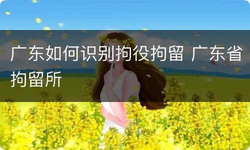 广东如何识别拘役拘留 广东省拘留所