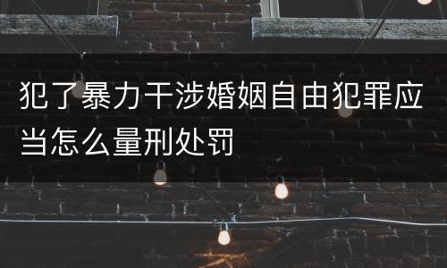 犯了暴力干涉婚姻自由犯罪应当怎么量刑处罚