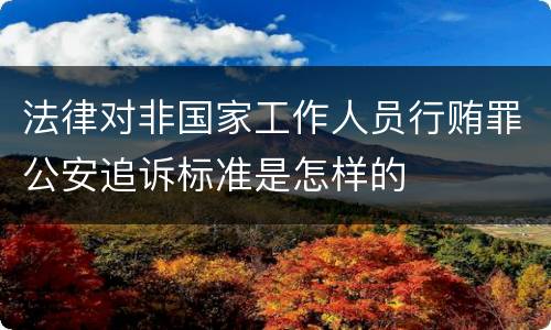 法律对非国家工作人员行贿罪公安追诉标准是怎样的
