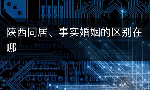 陕西同居、事实婚姻的区别在哪