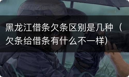 黑龙江借条欠条区别是几种（欠条给借条有什么不一样）