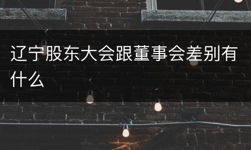 辽宁股东大会跟董事会差别有什么