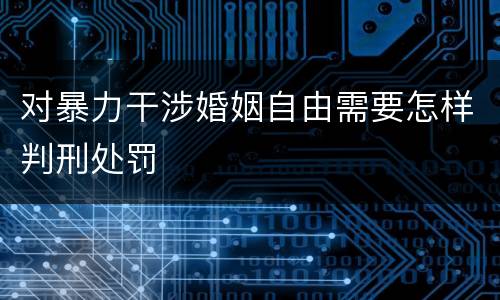 对暴力干涉婚姻自由需要怎样判刑处罚