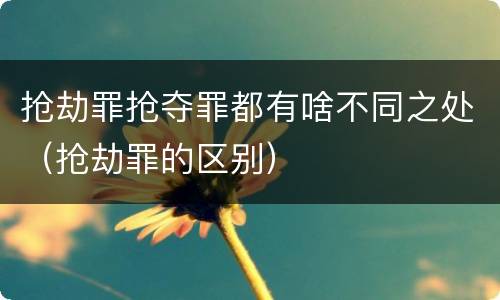 抢劫罪抢夺罪都有啥不同之处（抢劫罪的区别）