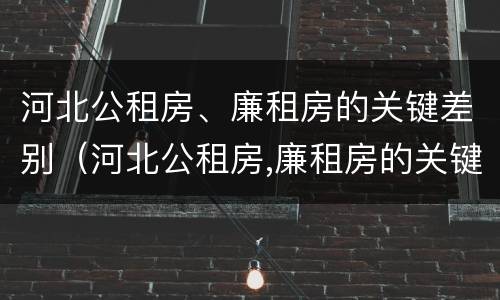 河北公租房、廉租房的关键差别（河北公租房,廉租房的关键差别是什么）
