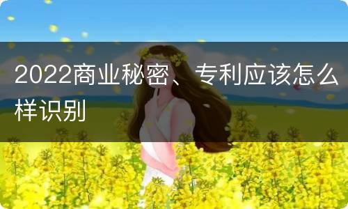 2022商业秘密、专利应该怎么样识别