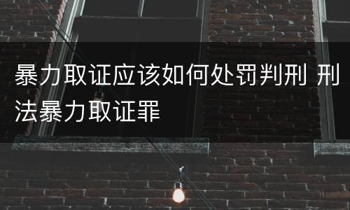 暴力取证应该如何处罚判刑 刑法暴力取证罪
