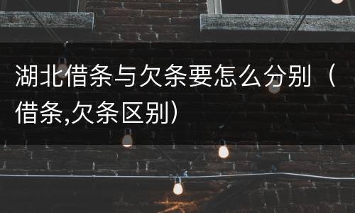 湖北借条与欠条要怎么分别（借条,欠条区别）