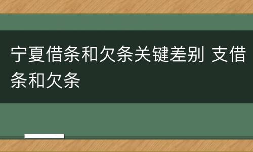 宁夏借条和欠条关键差别 支借条和欠条
