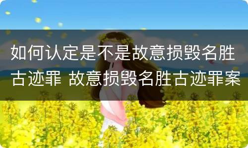 如何认定是不是故意损毁名胜古迹罪 故意损毁名胜古迹罪案例