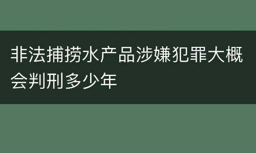 非法捕捞水产品涉嫌犯罪大概会判刑多少年
