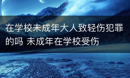 在学校未成年大人致轻伤犯罪的吗 未成年在学校受伤
