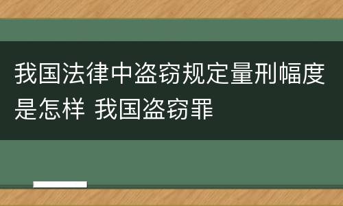 我国法律中盗窃规定量刑幅度是怎样 我国盗窃罪
