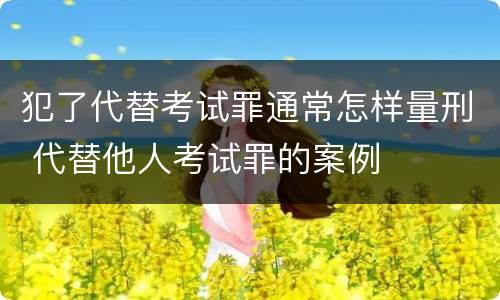 犯了代替考试罪通常怎样量刑 代替他人考试罪的案例