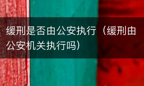 缓刑是否由公安执行（缓刑由公安机关执行吗）