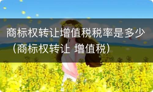 商标权转让增值税税率是多少（商标权转让 增值税）