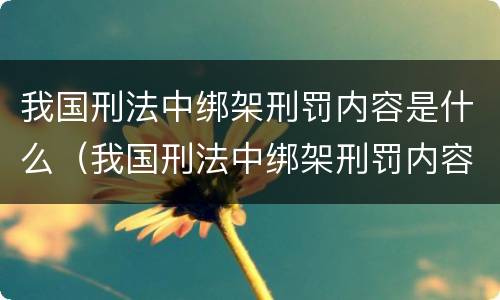 我国刑法中绑架刑罚内容是什么（我国刑法中绑架刑罚内容是什么罪）