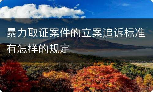 暴力取证案件的立案追诉标准有怎样的规定
