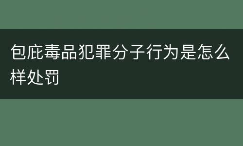 包庇毒品犯罪分子行为是怎么样处罚