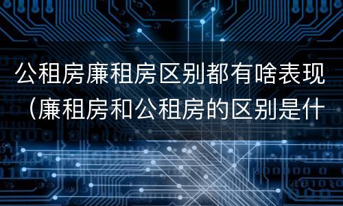公租房廉租房区别都有啥表现（廉租房和公租房的区别是什么）