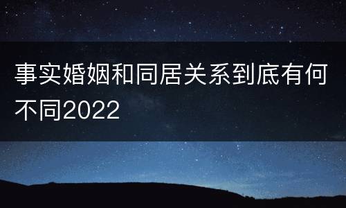 事实婚姻和同居关系到底有何不同2022