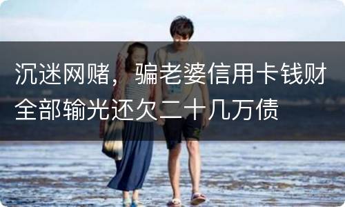 沉迷网赌，骗老婆信用卡钱财全部输光还欠二十几万债