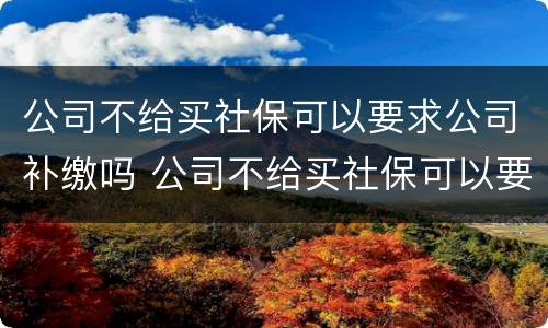 公司不给买社保可以要求公司补缴吗 公司不给买社保可以要求公司补缴吗