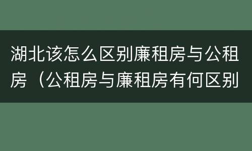 湖北该怎么区别廉租房与公租房（公租房与廉租房有何区别）