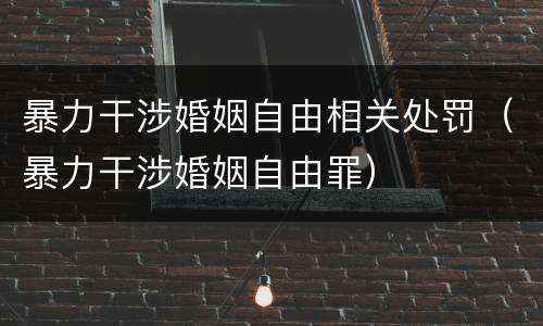 暴力干涉婚姻自由相关处罚（暴力干涉婚姻自由罪）