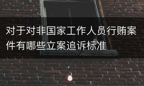 对于对非国家工作人员行贿案件有哪些立案追诉标准