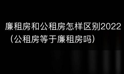 廉租房和公租房怎样区别2022（公租房等于廉租房吗）