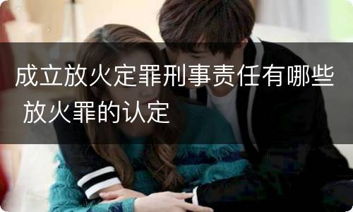 成立放火定罪刑事责任有哪些 放火罪的认定