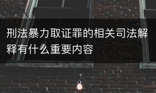 刑法暴力取证罪的相关司法解释有什么重要内容