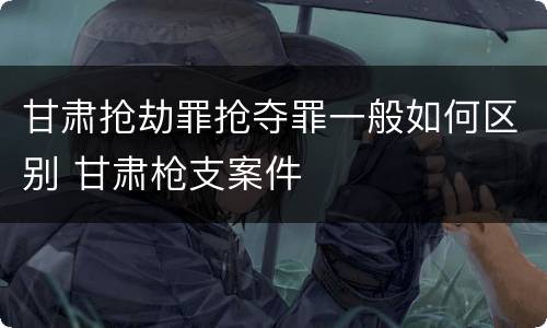 甘肃抢劫罪抢夺罪一般如何区别 甘肃枪支案件