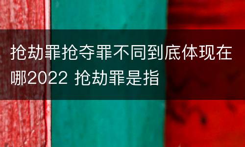 抢劫罪抢夺罪不同到底体现在哪2022 抢劫罪是指