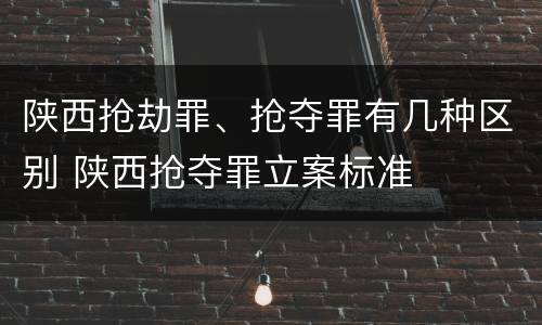 陕西抢劫罪、抢夺罪有几种区别 陕西抢夺罪立案标准