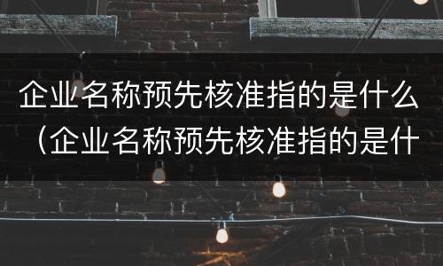 企业名称预先核准指的是什么（企业名称预先核准指的是什么）