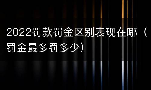 2022罚款罚金区别表现在哪（罚金最多罚多少）