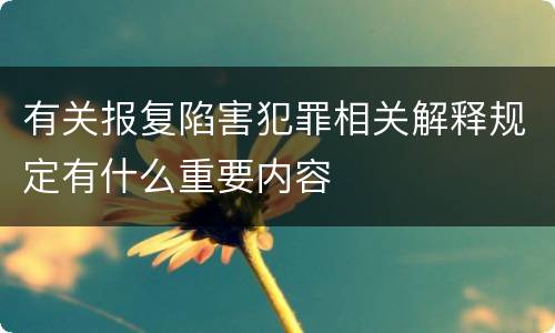 有关报复陷害犯罪相关解释规定有什么重要内容