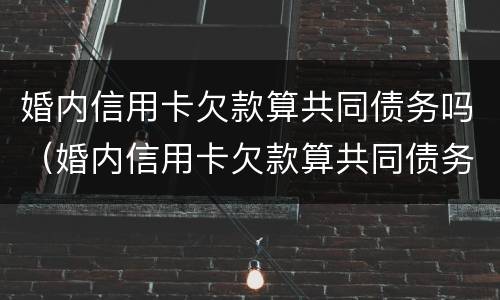 婚内信用卡欠款算共同债务吗（婚内信用卡欠款算共同债务吗）