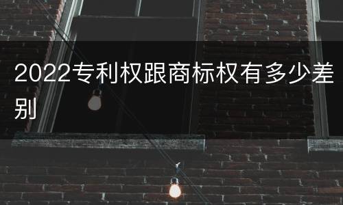 2022专利权跟商标权有多少差别