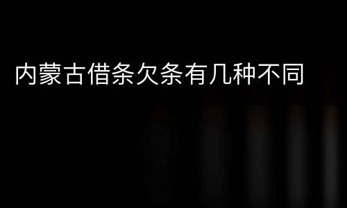 内蒙古借条欠条有几种不同