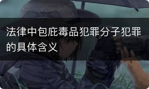 法律中包庇毒品犯罪分子犯罪的具体含义