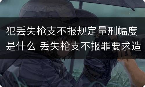 犯丢失枪支不报规定量刑幅度是什么 丢失枪支不报罪要求造成了严重后果的才构成犯罪