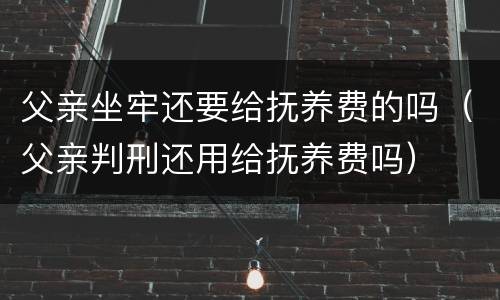 父亲坐牢还要给抚养费的吗（父亲判刑还用给抚养费吗）