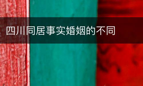 四川同居事实婚姻的不同
