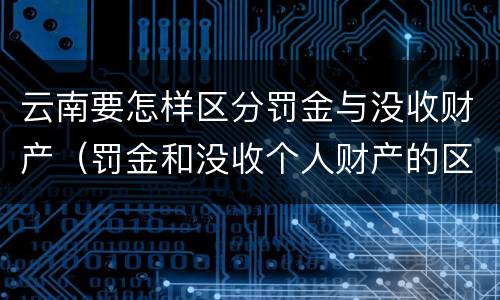 云南要怎样区分罚金与没收财产（罚金和没收个人财产的区别）