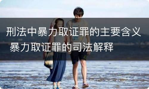 刑法中暴力取证罪的主要含义 暴力取证罪的司法解释