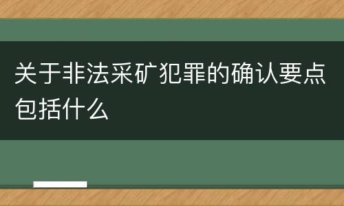 关于非法采矿犯罪的确认要点包括什么