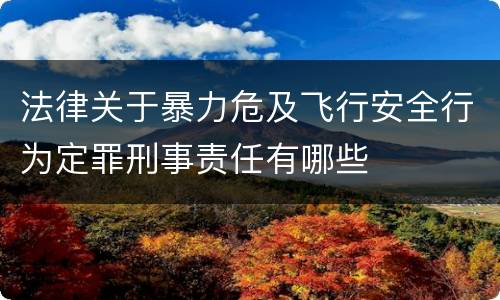 法律关于暴力危及飞行安全行为定罪刑事责任有哪些